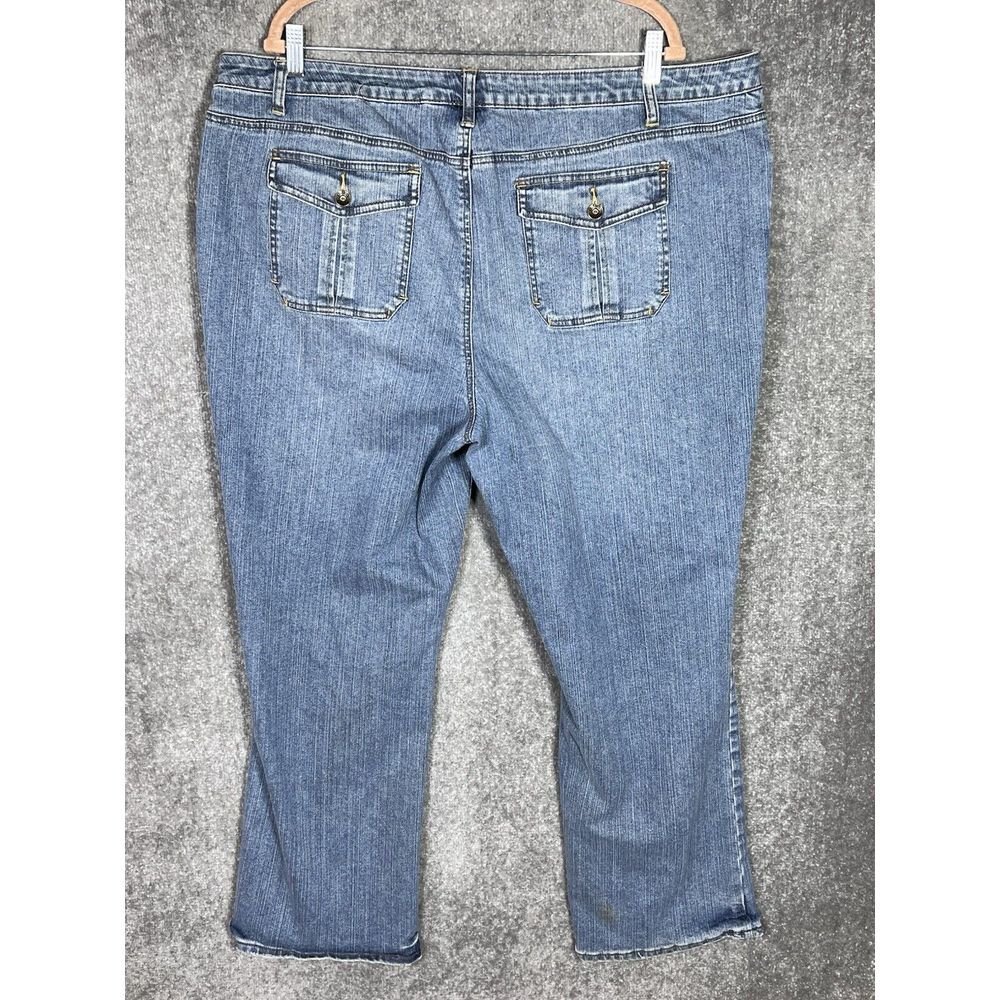 Vintage a.n.a. Jeans Womens Size 24W Blue Stretch Denim Distressing Pockets - Picture 2 of 14